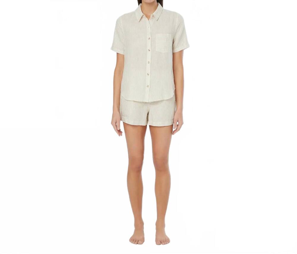 NEW ONIA air linen short sleeve shirt in jute